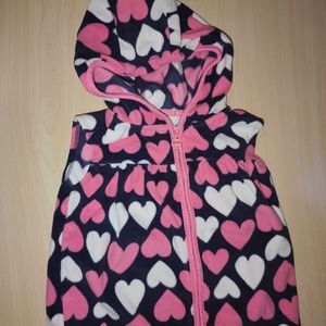 Baby girl Carters fleece heart vest 24m